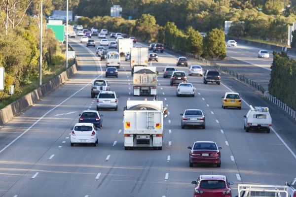 Trucks on highway Queensland-1